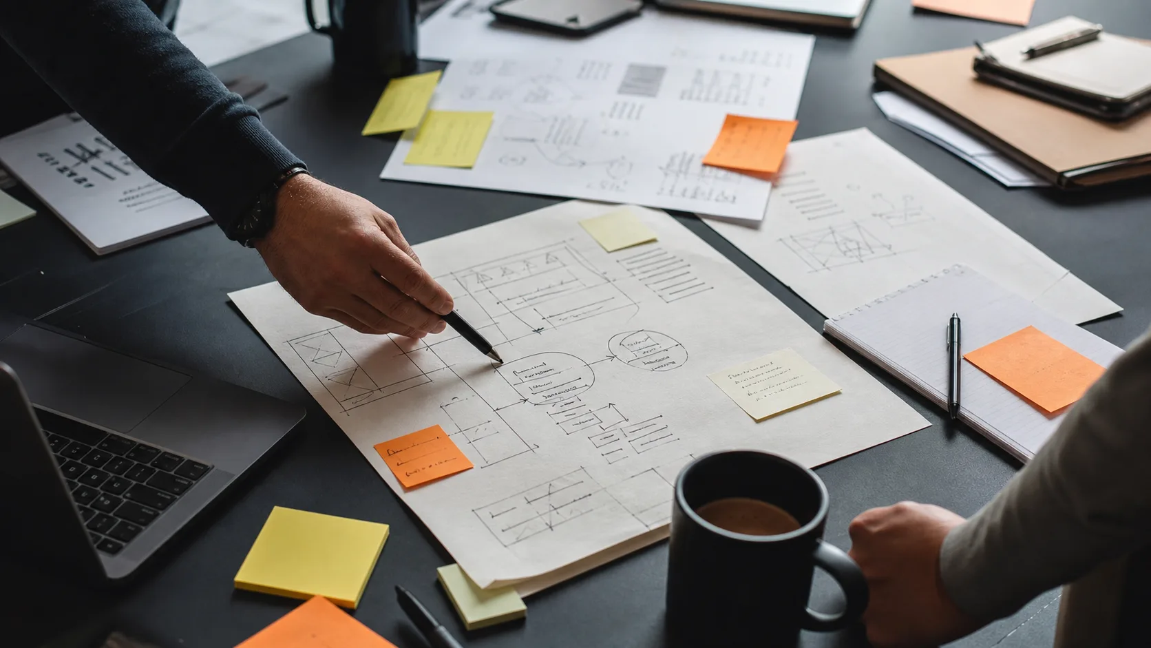 Business team mapping workflows during an AI opportunity audit